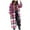 Hot Pink, variant on IROINNID Women's Woolen Coat Notch Lapel Plaid Long Sleeve Casual Autumn And Winter Plaid Suit Cardigan Woolen Coat Tops Jackets Windbreaker Outerwear With Pocket, Red