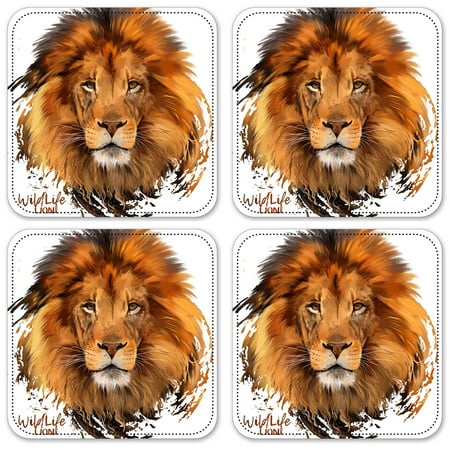 

Vinyl Drink Coasters - Set of 4 - Wild Life Lion