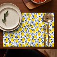thumbnail image 5 of Yellow Lemon Fruit Leaves White Pattern Summer Placemats Table Placemats Set Of 4-Linen Kitchen Washable Placemats Table Mats 11.8"x17.7" Non-Slip Heat Resistant, 5 of 6