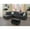 Dark Gray, variant on HomeStock Sophisticated Simplicity Sectional Sofa With Ottoman, Living Room Set, Left Facing Chaise, 2 Cup Holders, 2 Throw Pillows, Tufted Back and Seat - 99.5"D x 67"W x 32"H-Color:Dark Gray