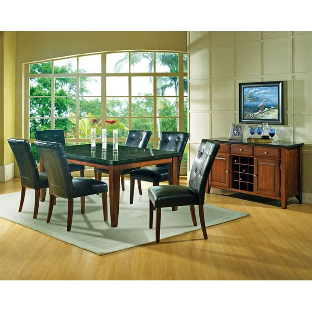 Granite Bello 8 Pc Dining Table Set W Black Top Com Pc Dining Table Set W Black Granite Top, Granite Top Dining Table And Chairs