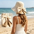 thumbnail image 5 of FUZHIQ Women's Elegant Wide Brim Sun Hat, Foldable UV Protection Beach Hat with Organza Bow, Lightweight Packable Summer Hat for Vacation Wedding Party,One Size, 5 of 5