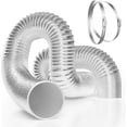 thumbnail image 1 of Czcpp Conduit Flexible en Aluminium Non Isolé de 25 Pieds pour Ventilation, 2 Pinces Incluses, 1 of 4