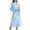 Blue, variant on Women's Waffle Robe Lightweight Bathrobe 3/4 Sleeve Kimono Robes with Belted Spa Robe