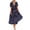 Navy, variant on Horkkom Pleated Dress for Women Summer Crew Neck Short Sleeve Dress Casual Tiered Maxi Dresses, Gifts for Women 2XL