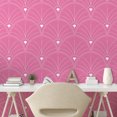 thumbnail image 2 of Ambesonne Art Deco Peel & Stick Wallpaper for Home, Pink Color Classic Scales, 13"x36", Pink and White, 2 of 5
