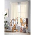 thumbnail image 4 of Sheer Curtains 108 Inches Long, Cartoon Cat Light Filtering Window Curtains for Living Room/Bedroom, Modern Simple Funny Cute Animals Art Rod Pocket Voile Sheer Curtain Drapes, 52"W x 108"L, 2 Panels, 4 of 8
