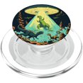 thumbnail image 1 of Empuñadura para teléfono móvil UFO Abduction Dinosaur PopGrip MagSafe, 1 of 5