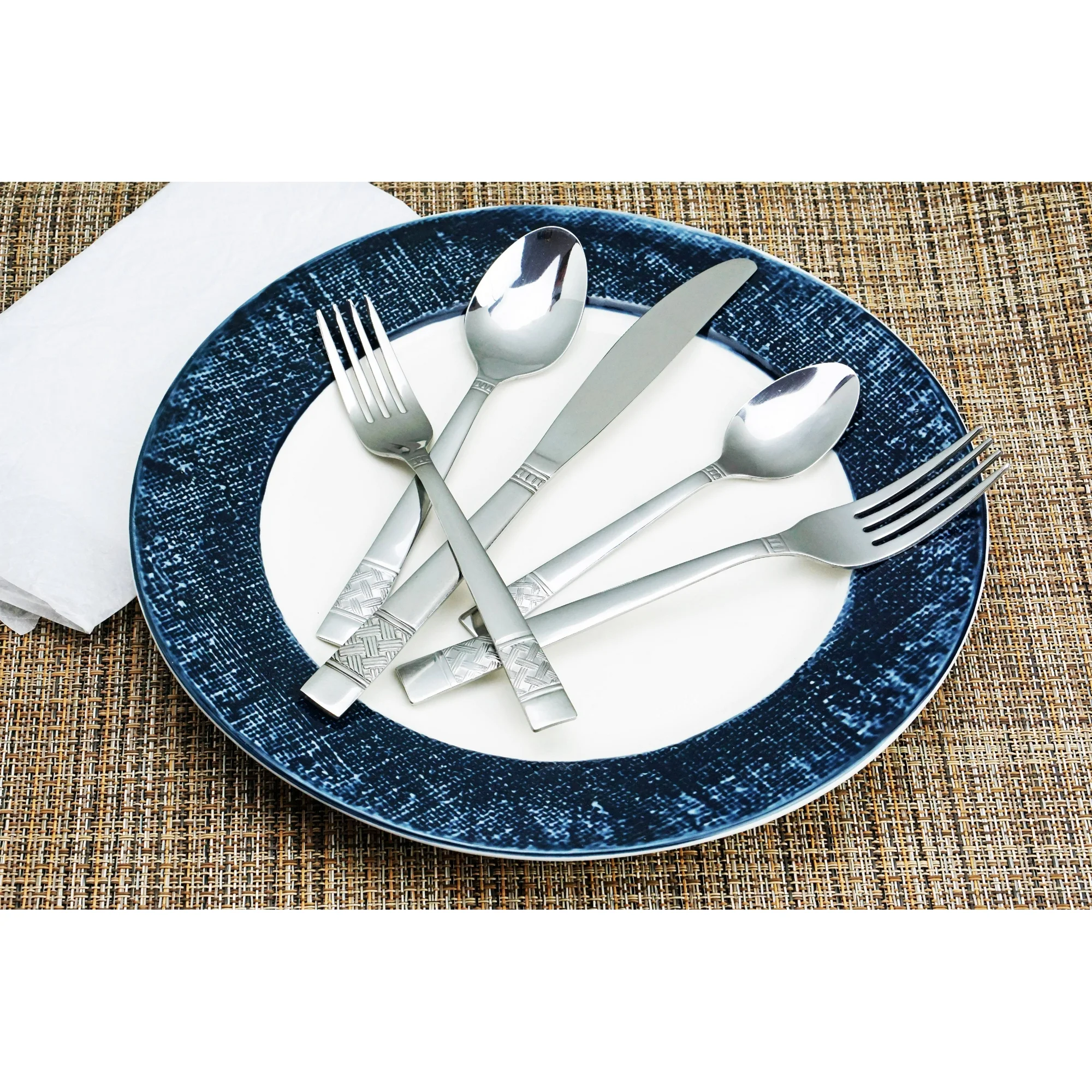 Mainstays Pierremont 20 Piece Polished Adult Stainless Steel Flatware Set, Service for 4