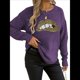 thumbnail image 1 of Suéter de Cuello Redondo Personalizado con Estampado de Leopardo y Labios Bordados para Mujer Púrpura M, 1 of 8