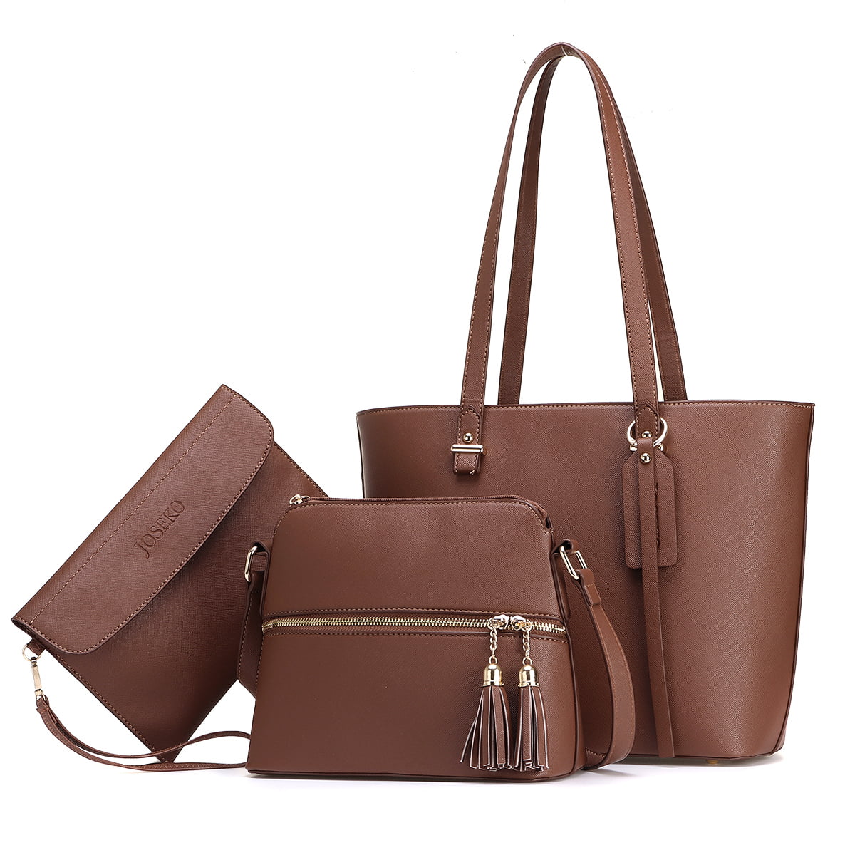 Women Handbags Top Handle Satchel for Ladies Vegan Leather Purse Wallet 3Pcs Set Shoulder Bag