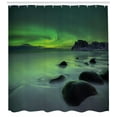 thumbnail image 3 of Ambesonne Scenery Shower Curtain, Magic Nature Beach, 69"Wx70"L, Lime Green Almond Green, 3 of 3