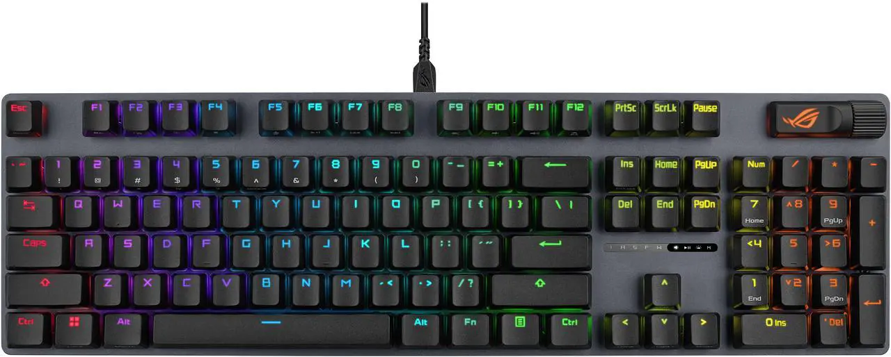 ASUS ROG Strix Scope II X Wired USB Mechanical Gaming Keyboard - 100% Full-Size, Hot Swappable Pre-lubed ROG NX Storm V2 Clicky Switches, PBT Keycaps, RGB, PC/Mac Support - Black