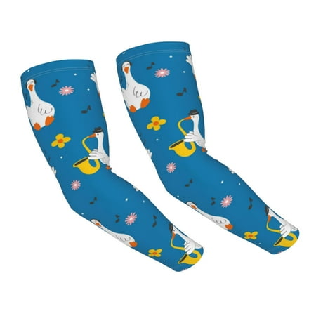 Cooling Arm Sleeves For Men/Women/Youth Cartoon Goose Sun Protection Breathable Sun Sleeves To Cover Arms