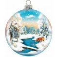 thumbnail image 1 of Holiday Splendor Glass Winter Fox Ball 3.5 in. - Glass Ornament, 1 of 1