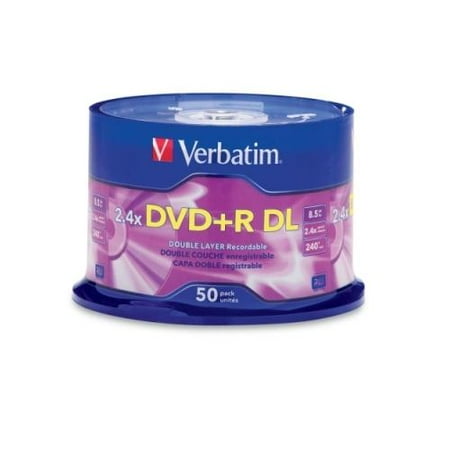Verbatim 96577 DVD Recordable Media - DVD+R DL - 2.4x - 8.50 GB - 50 Pack Spindle 2CT6619