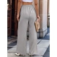 thumbnail image 5 of Women'S Elegant Wrap Front High Waisted Wide Leg Pants Suit Pants Trousers Gray S, 5 of 8