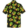 thumbnail image 2 of HAPPY BAY Men's Holiday Beach Hawaiian Short Sleeve Shirt XS Flower Parrot, Black ClipArt's Summer Vacation Holiday, 2 of 5