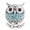 Blue, variant on Snap Jewelry 18MM Black Faceted Owl Ginger Charm for Interchangeable Accessories