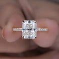 thumbnail image 4 of Cora Jewellery 3.5CT Radiant Moissanite Engagement Ring for Women, 14K Rose Gold, 9 US, 4 of 9