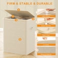 thumbnail image 5 of Dovied 150L Double Laundry Hamper with Lid, 2 Removable Washing Bags with Handles, Large Clothes Sorter for Easy Separation (Beige), 5 of 10