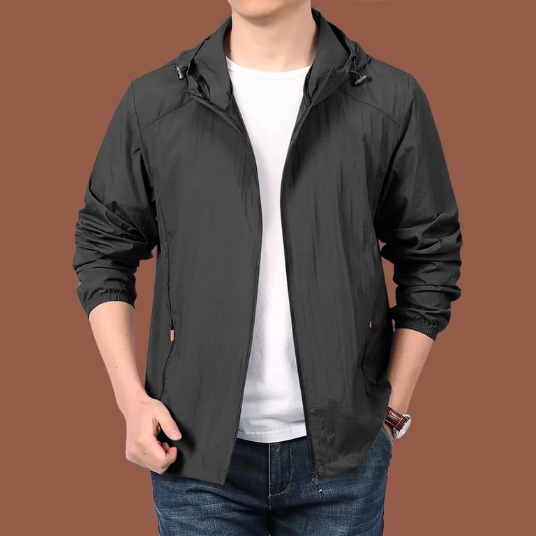 JGNGSHN Windbreaker Jackets for Men Lightweight Dustproof Water