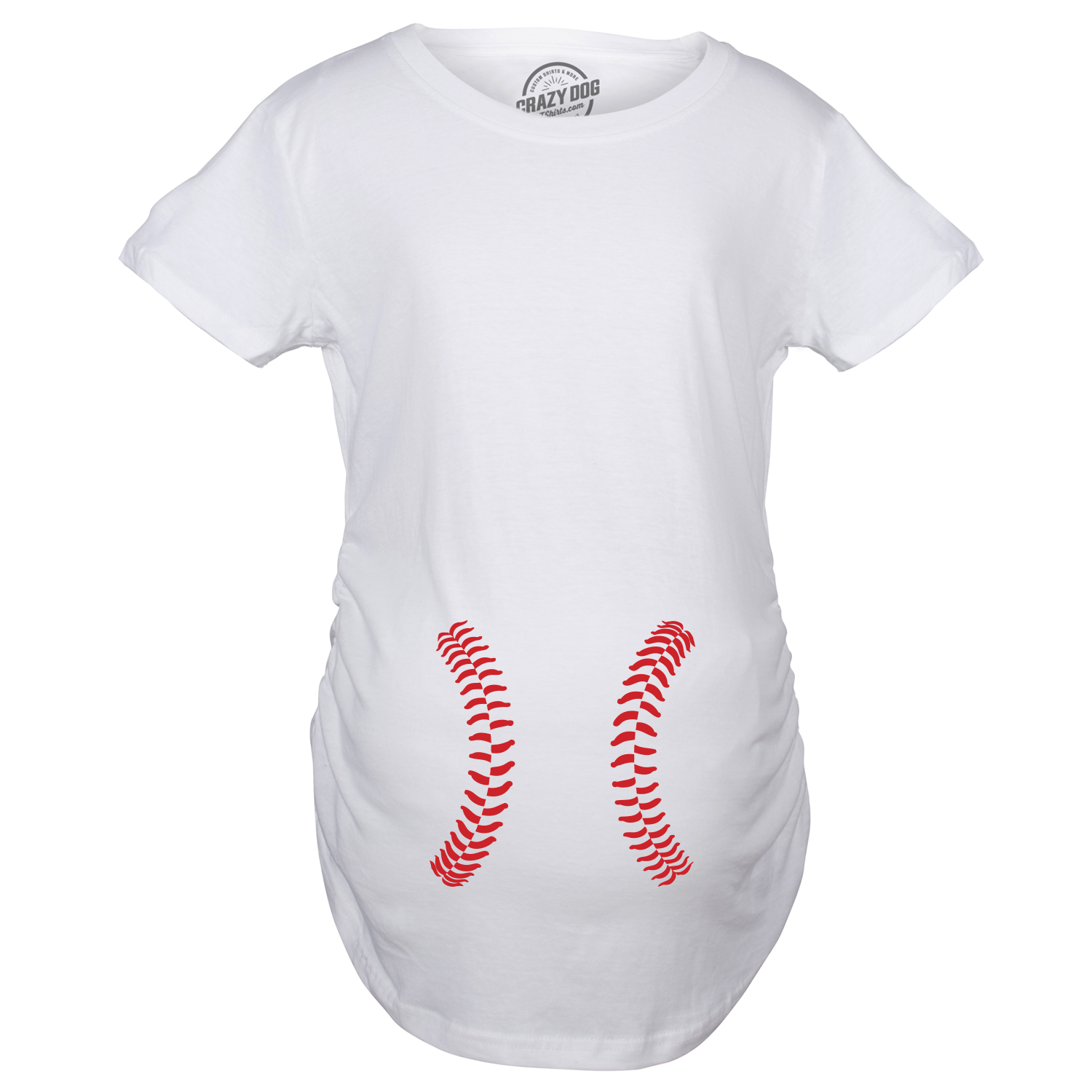 Damen Maternity Baseball Laces Pregnancy T Shirt Novelty Sports Baby Bump Tee Crazy Dog Tshirts