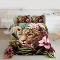 thumbnail image 2 of Homewish Kawaii Rustic Cheetah Bedding Comforter Set for Teen, 3D Woodland Wildlife Twin Comforter Sets, Pink Floral Reversible Bedding Set, Ultra Soft Bedroom Decor, 2pcs, 2 of 8