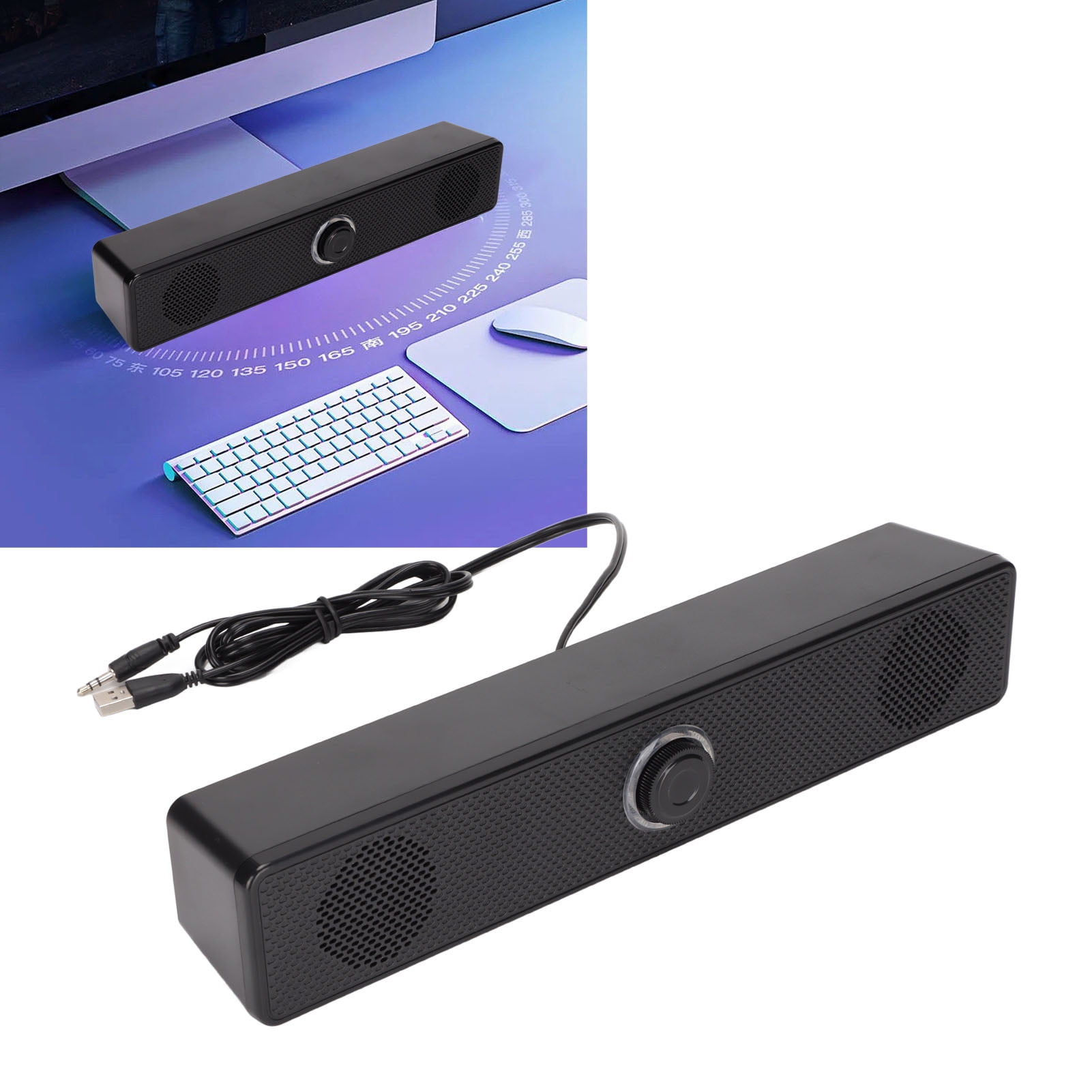 Wired PC Speaker, Computer Speaker Black 3.5mm Input 350T USB