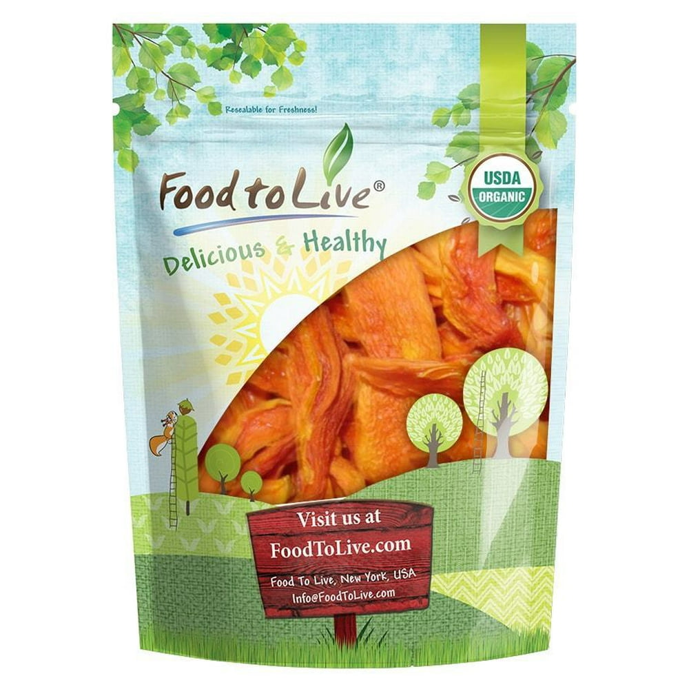 Organic Dried Papaya Spears, 1 Pound NonGMO, Kosher, Unsulfured