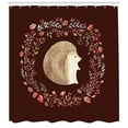 thumbnail image 1 of Ambesonne Hedgehog Shower Curtain, Leaf and Berry Wreath, 69"Wx70"L, Vermilion Eggshell, 1 of 2