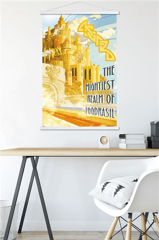 Marvel: Hero Lands - Asgard Wall Poster with Magnetic Frame, 22.375" x 34"
