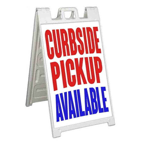 Curbside Pickup Available (24" X 36") Standard A-Frame Signicade, Includes Decal Applied To Stand