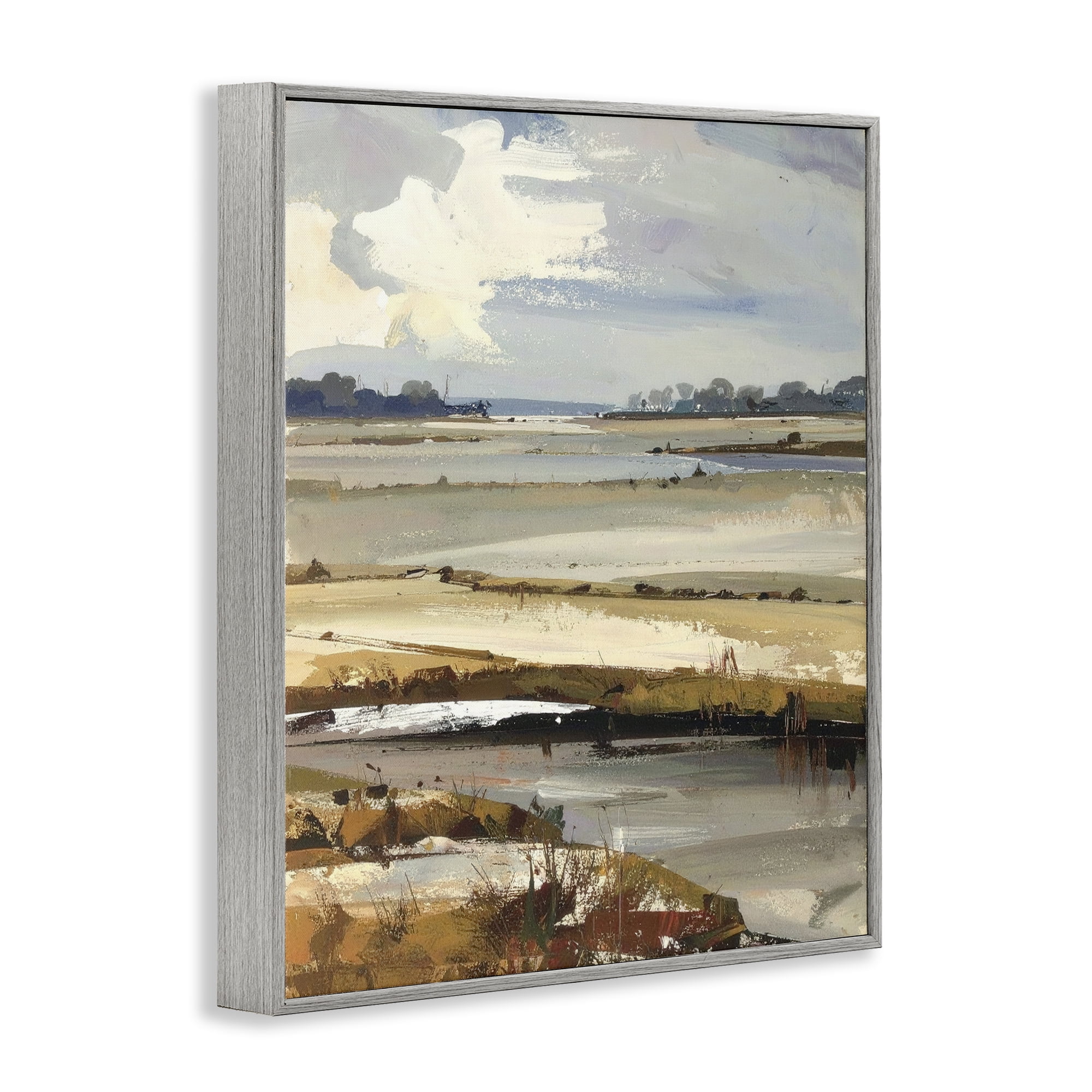 Stupell Industries Earthy Distant Horizon Gray Framed Giclee Art, design by Alonza Saunders