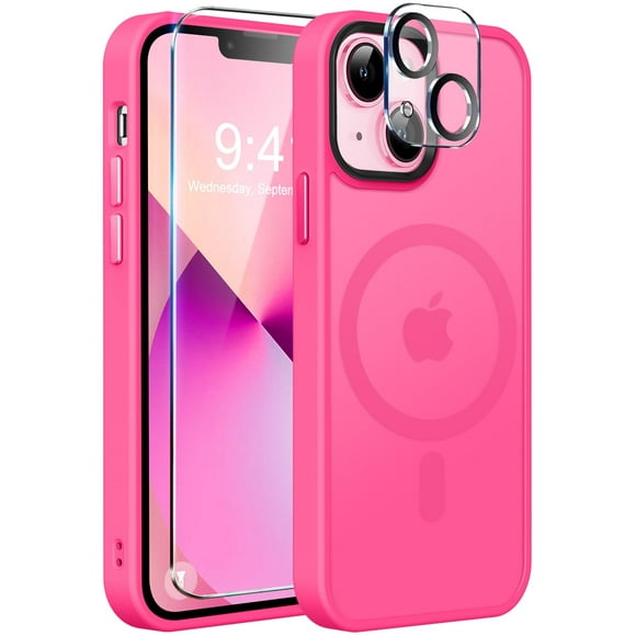 Funda MOCCA Strong Magnetic para iPhone 13, color rosa intenso