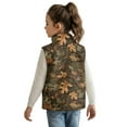 thumbnail image 2 of Garronmavis Camo Hunting Forests Full Zip Vest Stand Collar Girl Vest Size 9-10 Stylish Zipper Winter Sleeveless Jacket with Pockets Wind Proof Sleeveless Outwear Vests for Daily Life, 2 of 7