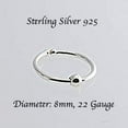thumbnail image 3 of Silver Hoop Earrings Cartilage Nose Septum Ear Helix Tragus Multiple Piercing Jewelry for Women Hypoallergenic Tiny Hoops 8mm 22 Gauge, 1 Bead Sterling Silver, 3 of 9