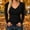 Black, variant on Women's V-Neck Ribbed Knit Long Sleeve Top with Slim Contoured Fit, Soft Stretch Solid Color Casual Pullover for Fall Winter Work and Layering