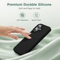 thumbnail image 3 of Designed for iPhone 16 Plus Case, Silicone Ultra Slim Shockproof Protective Phone Case with [Soft Anti-Scratch Microfiber Lining], 6.7 inch, Black, 3 of 10