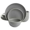 thumbnail image 2 of Gibson Home Rockaway 12-Piece Dinnerware Set Service for 4, Grey Matte -, 2 of 4