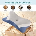 thumbnail image 3 of edx Queen Size Ergonomic Cervical Pillow for Pain Relief Sleeping, Contour Orthopedic Bed Pillow for Back Stomach Sleepers, Gray-Blue, 3 of 8