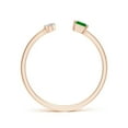 thumbnail image 2 of Angara Natural 0.15 Ct. Emerald with Diamond Stackable Ring in 14K Rose Gold for Women (Ring Size: 3), 2 of 10