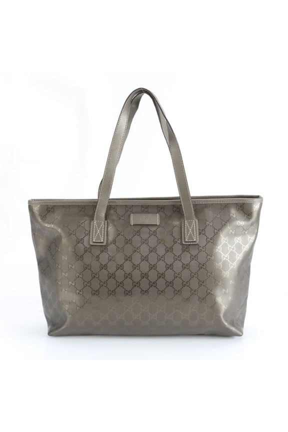 Pre-Owned Gucci GG Imprime 211137 Leather Tote Bag Shoulder Handbag Gold Women's