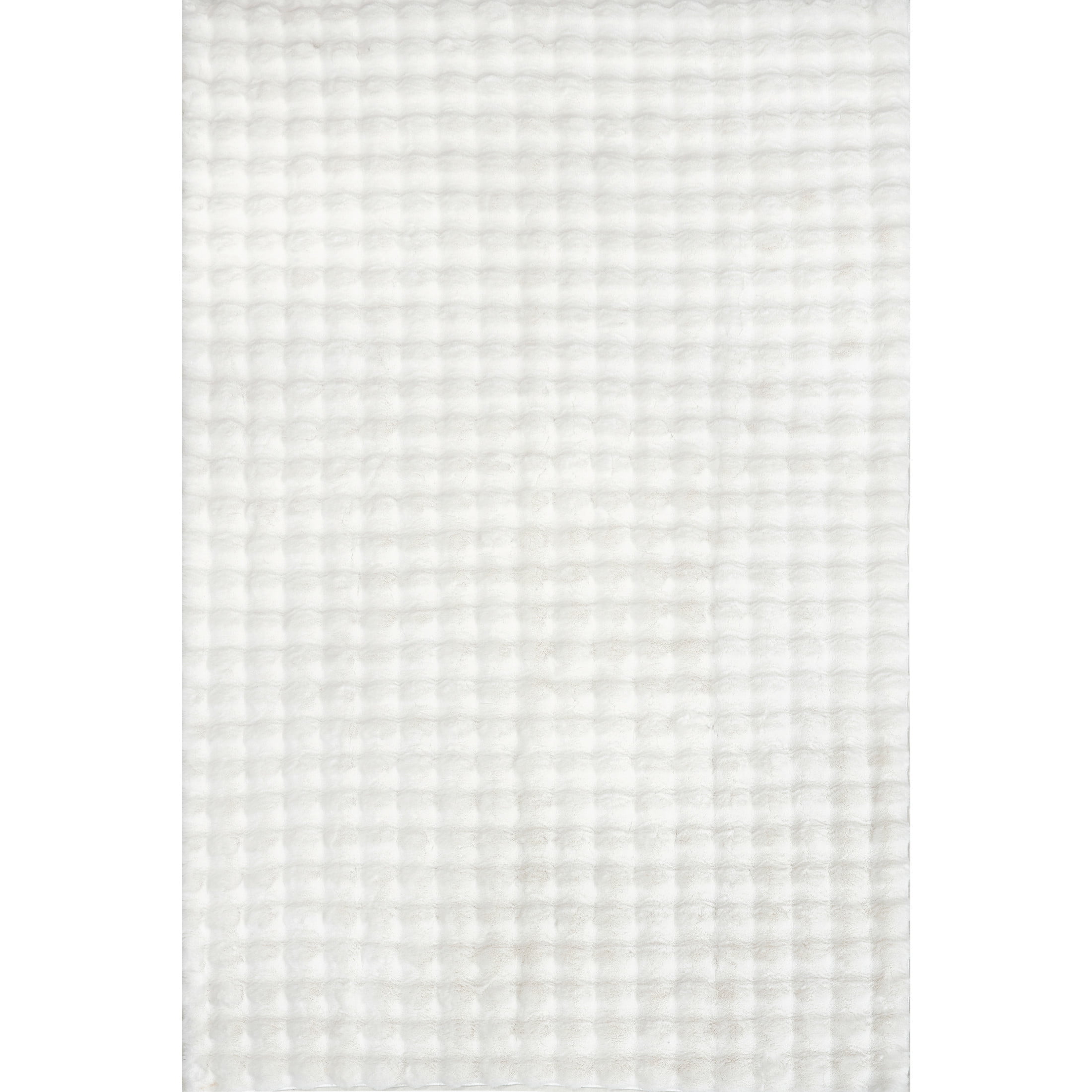nuLOOM Jeni SuperiorWash Solid Faux Rabbit Machine Washable Area Rug, 3' 9" x 6', Jeni Off-white