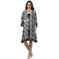 thumbnail image 2 of Moomaya Front Open Printed Shrug 3/4 Sleeve Georgette Beach Cover Up For Women, 2 of 6