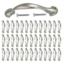 Mascot Hardware Wide Footed 3 In. (76Mm) Satin Nickel Drawer Pull - Pack of 40