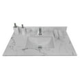 thumbnail image 3 of 31inch Bathroom Stone Platformsurfacedeck With Undermount Ceramic Lavatory - White Marble Finish Stylish Vanity Top Sink & Faucet Hole, 3 of 4