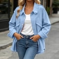 thumbnail image 4 of Women's Fashion Long Sleeve Hooded Solid Color Tassel Lapel Button Denim Jackets Top Casual Outerwear Coat For Women Street Style, 4 of 7