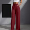 thumbnail image 2 of Certgust Hot Sales Womens Pants Under $30 Wide Leg Pants Woman High Waisted Palazzo Flowy Drawstring Elastic Waist Trousers with Pockets Beach Vacation, 2 of 5