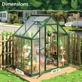 thumbnail image 7 of NETAJE 4'x 6'Quick Setup Polycarbonate Greenhouse with Window,Large Aluminum Walk-in Green House for Backyard/Outdoor,Green, 7 of 7